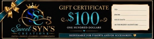 Gift Certificate Sweet Syn's Creations